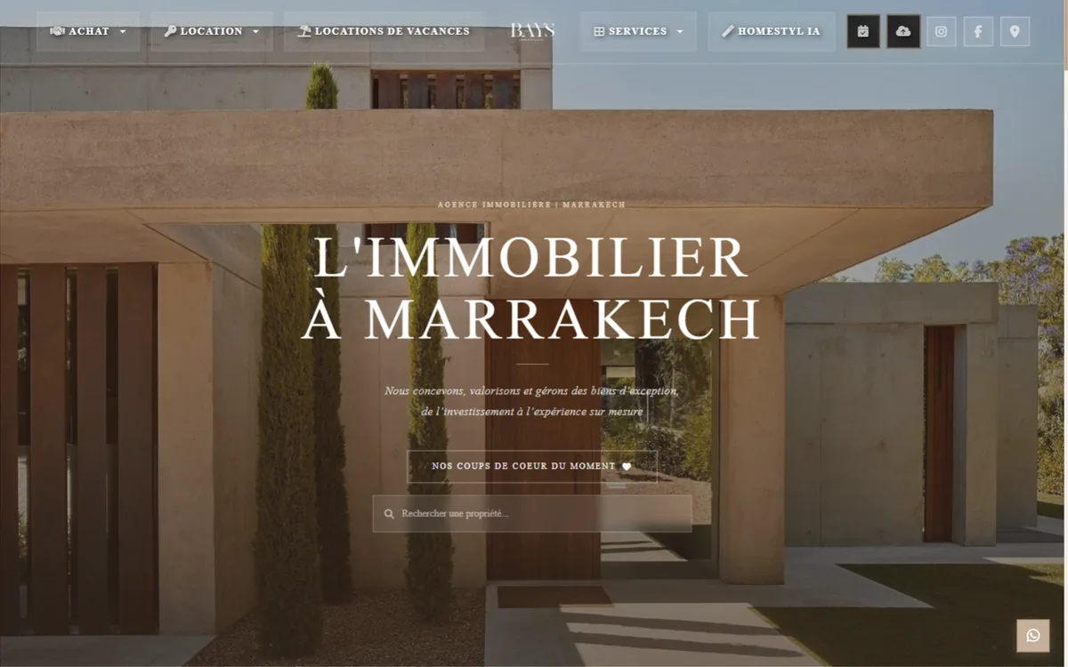 Site BAYS Immobilier réalisé par VSF Agency