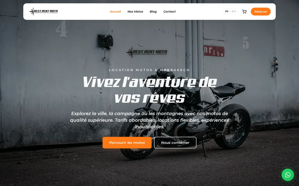Site Best Rent Motos réalisé par VSF Agency