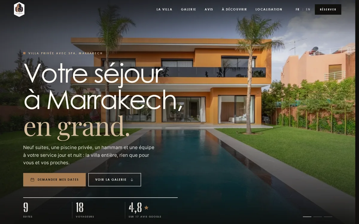 Site Villa Mareva réalisé par VSF Agency