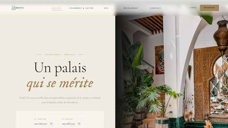 Site du Riad N'S Marrakech réalisé par VSF Agency
