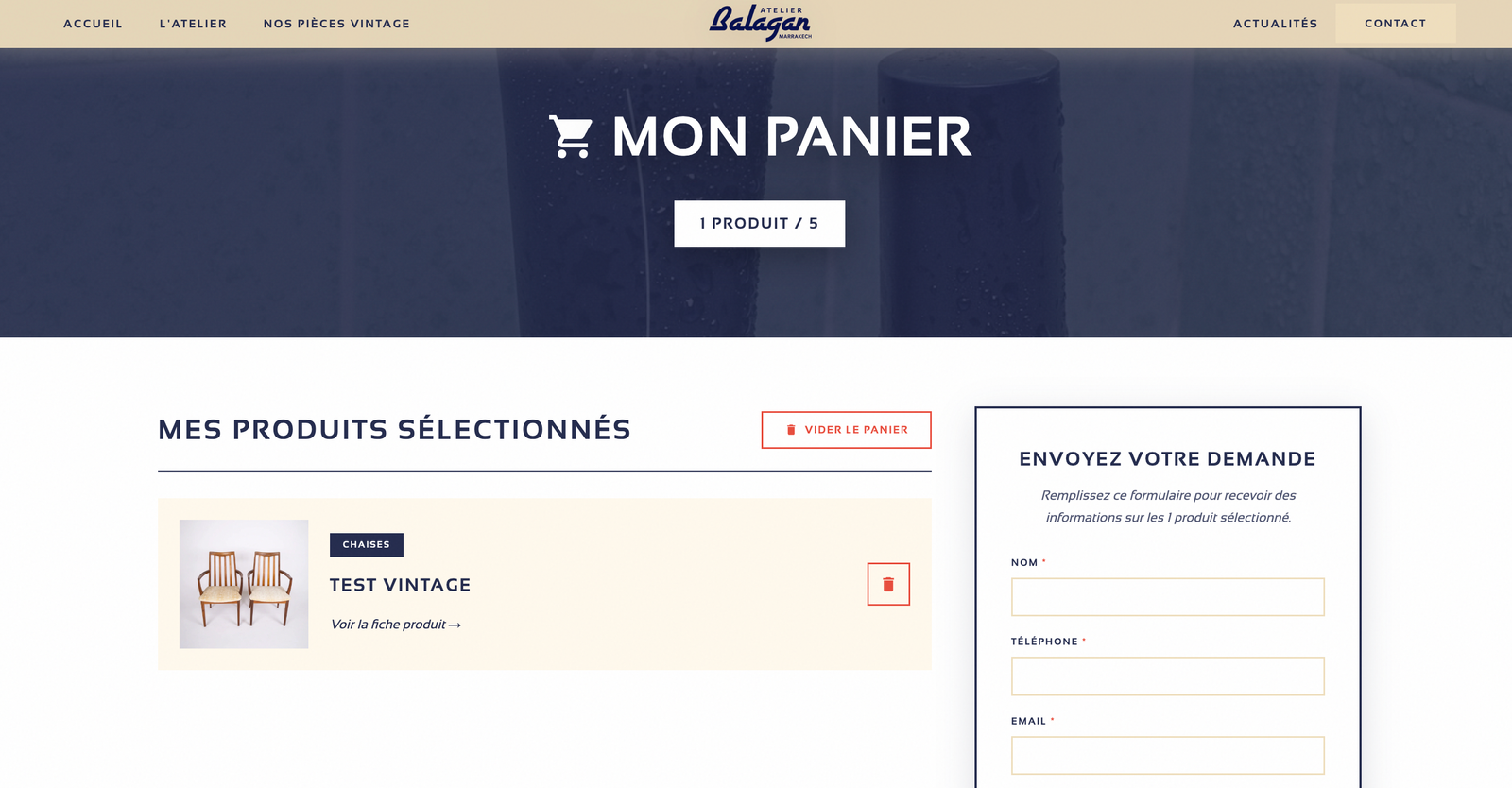Site E-Commerce Vintage